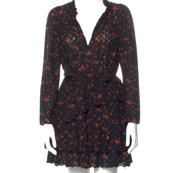 Ulla Johnson Josette Floral Lace Ruffle Cocktail Party Dress XS - Picture 4 of 12